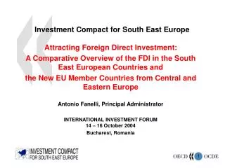 Investment Compact for South East Europe