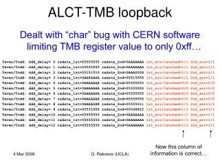 ALCT-TMB loopback