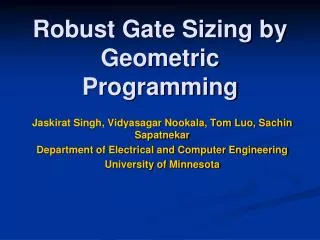 Robust Gate Sizing by Geometric Programming
