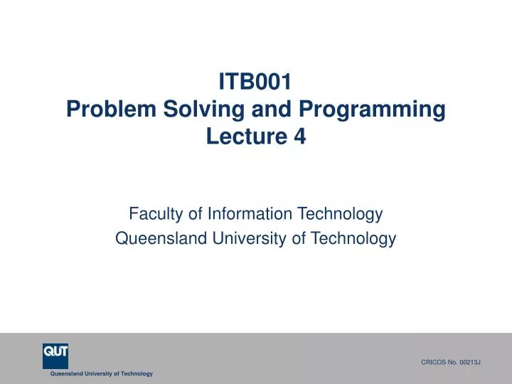 itb001 problem solving and programming lecture 4
