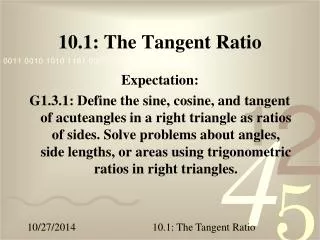 10.1: The Tangent Ratio