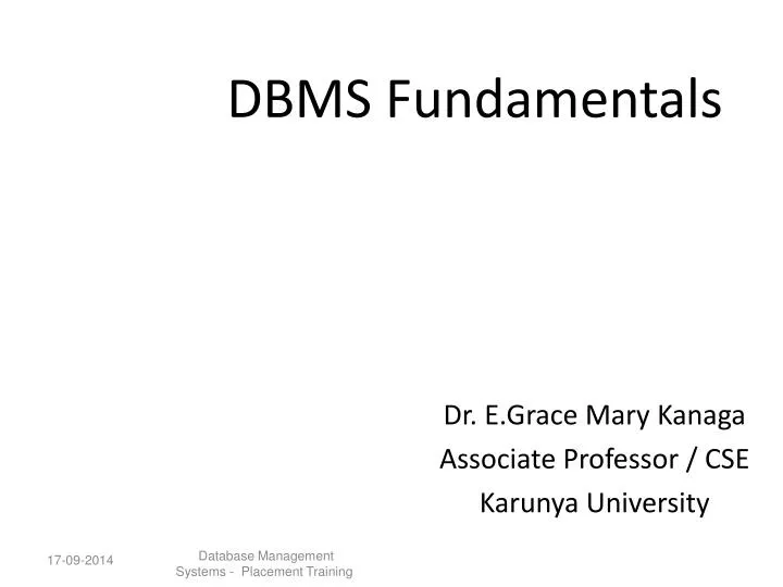 dbms fundamentals