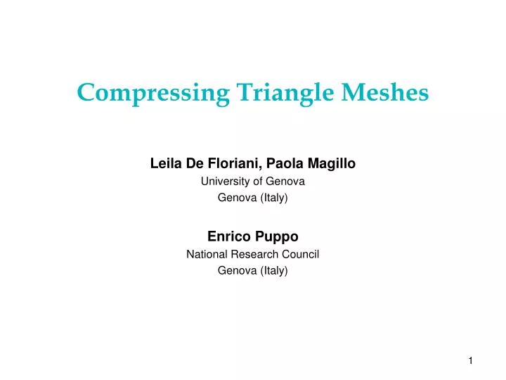 compressing triangle meshes