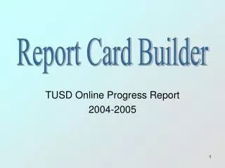 TUSD Online Progress Report 2004-2005