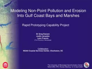 Modeling Non-Point Pollution and Erosion Into Gulf Coast Bays and Marshes