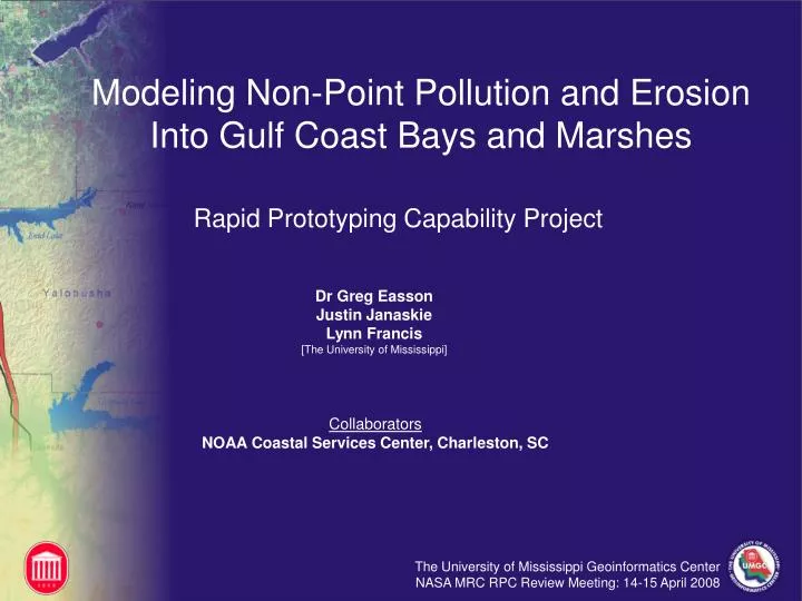 modeling non point pollution and erosion into gulf coast bays and marshes