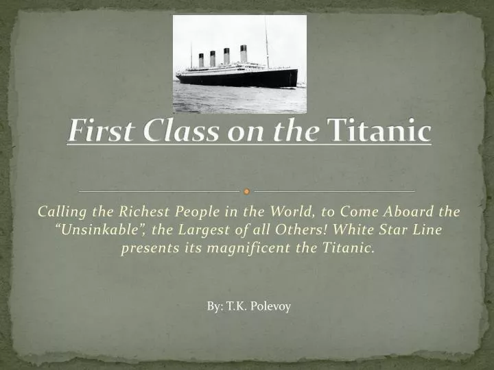 first class on the titanic