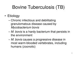 Bovine Tuberculosis (TB)