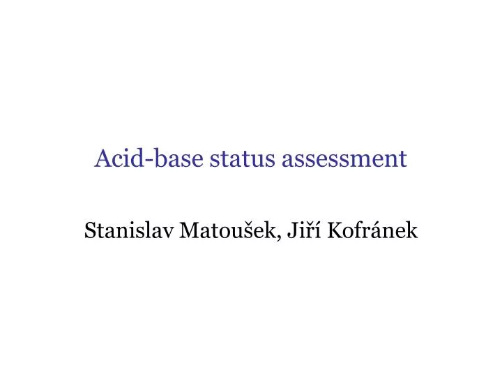 acid base status assessment