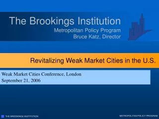 Revitalizing Weak Market Cities in the U.S.