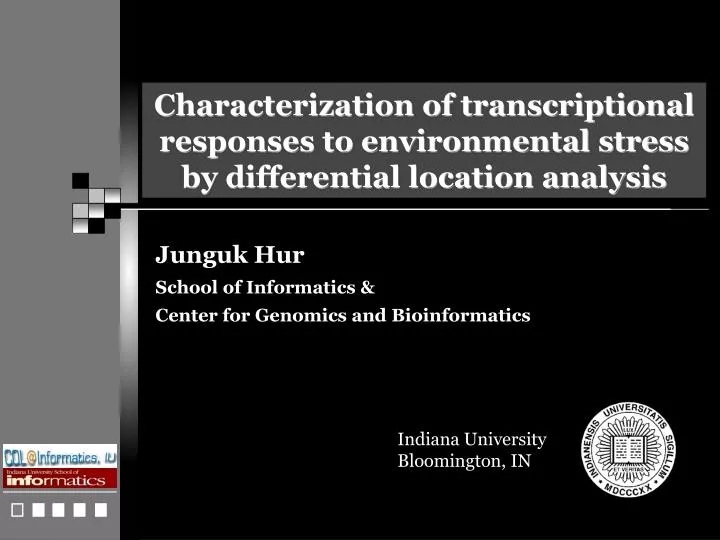 junguk hur school of informatics center for genomics and bioinformatics