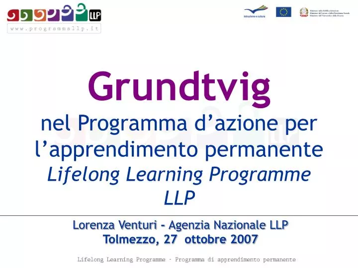 grundtvig nel programma d azione per l apprendimento permanente lifelong learning programme llp