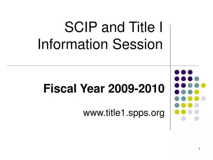 scip and title i information session