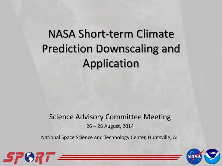 nasa short term climate prediction downscaling and application