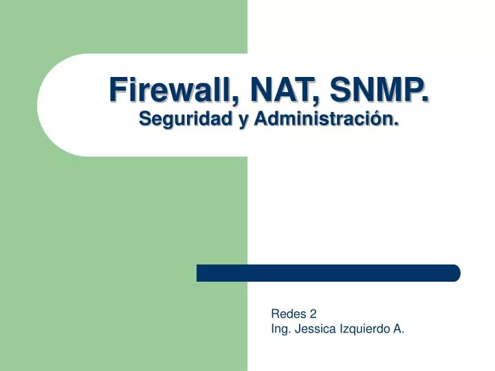 firewall nat snmp seguridad y administraci n