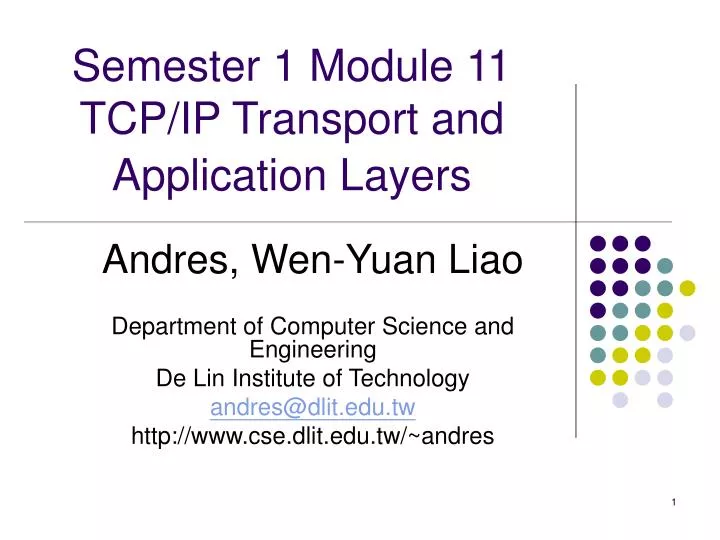 semester 1 module 11 tcp ip transport and application layers