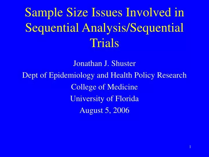 sample size issues involved in sequential analysis sequential trials
