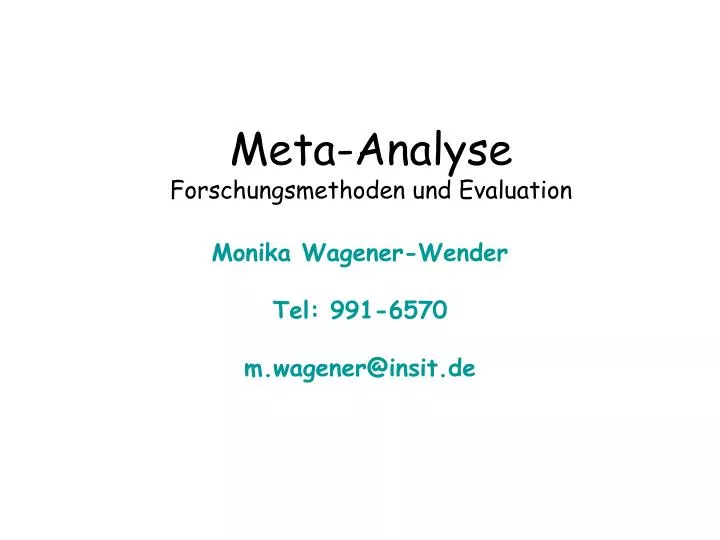 meta analyse forschungsmethoden und evaluation