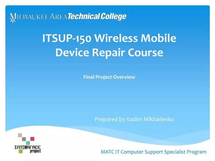 itsup 150 wireless mobile device repair course final project overview