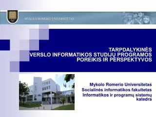 tarpdalykin s verslo informatikos studij programos poreikis ir perspektyvos