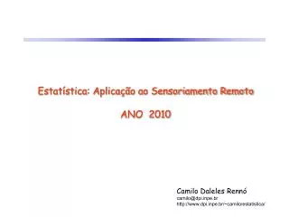 estat stica aplica o ao sensoriamento remoto ano 2010