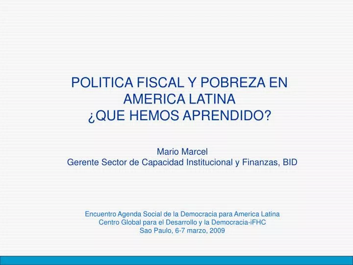 politica fiscal y pobreza en america latina que hemos aprendido