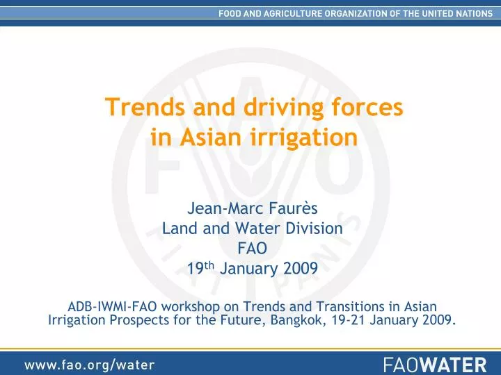 trends and driving forces in asian irrigation