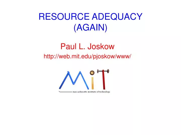 resource adequacy again