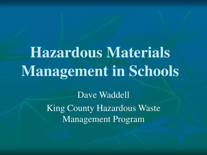 hazardous materials management in schools