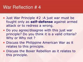War Reflection # 4