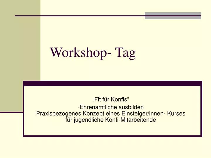 workshop tag