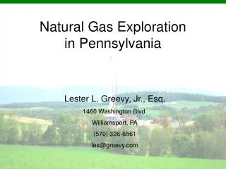 Natural Gas Exploration in Pennsylvania