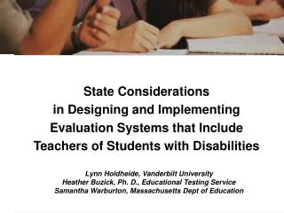 Increasing effective and highly effective teachers State Considerations