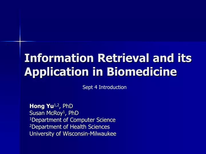 information retrieval and its application in biomedicine