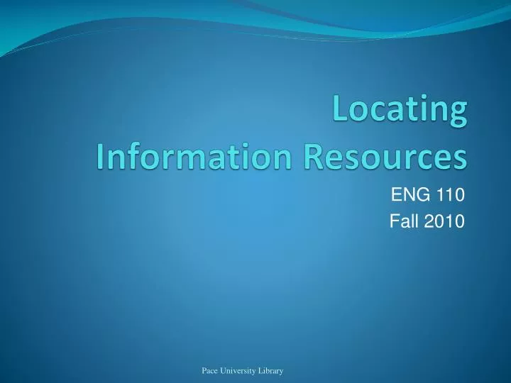 locating information resources