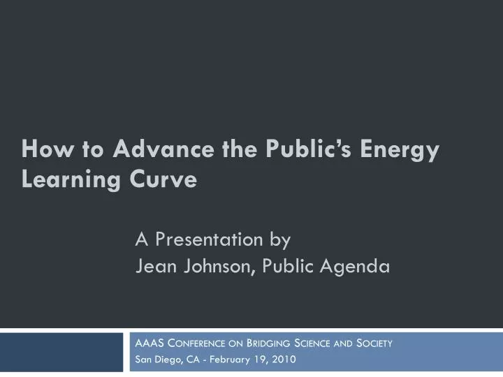 a presentation by jean johnson public agenda
