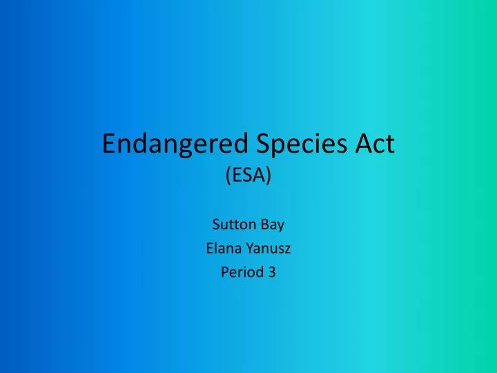 endangered species act esa
