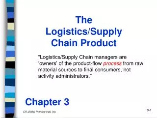 The Logistics/Supply Chain Product