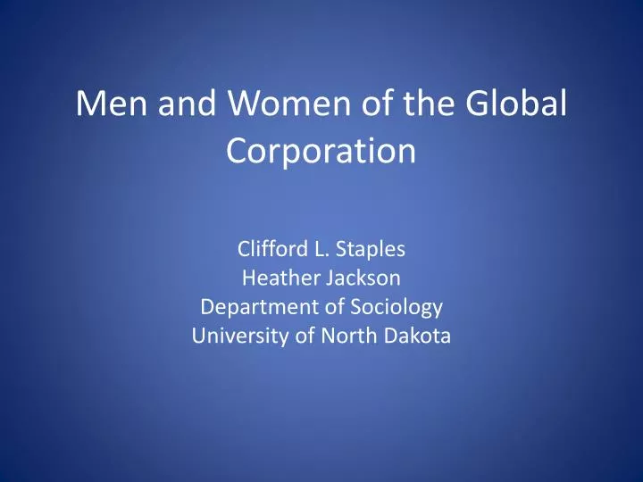 men and women of the global corporation