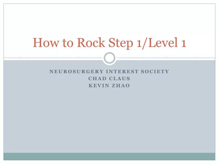 how to rock step 1 level 1