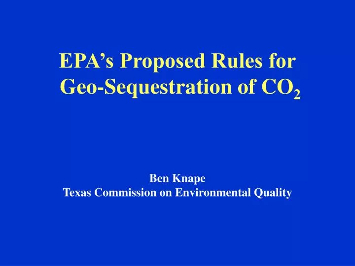 epa s proposed rules for geo sequestration of co 2