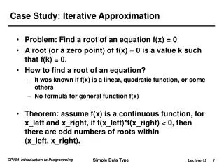 Case Study: Iterative Approximation