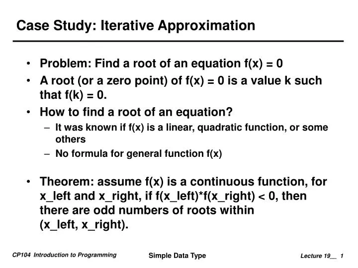 case study iterative approximation
