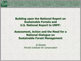 National Report on Sustainable Forests-2003