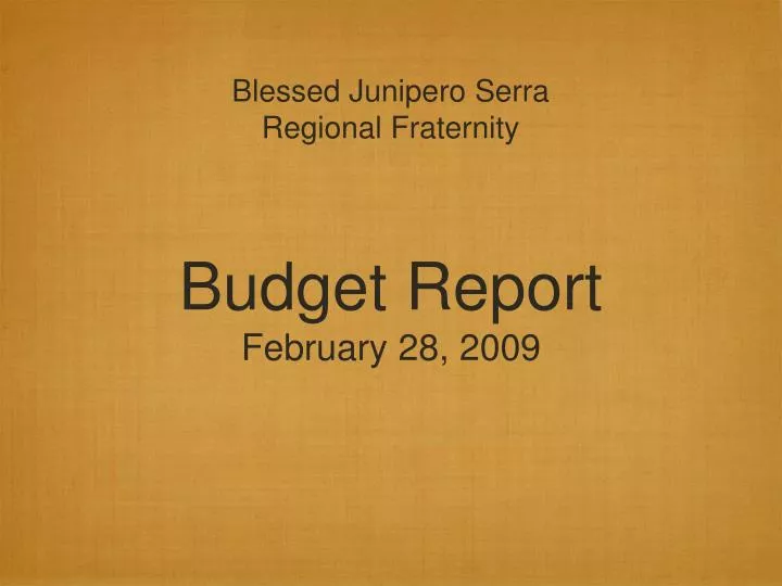 budget report february 28 2009