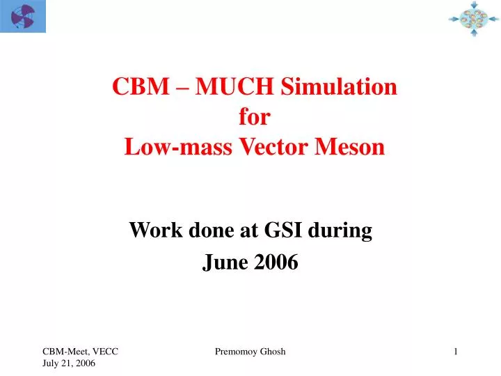 cbm much simulation for low mass vector meson
