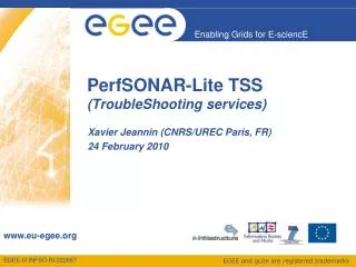 PerfSONAR-Lite TSS (TroubleShooting services)