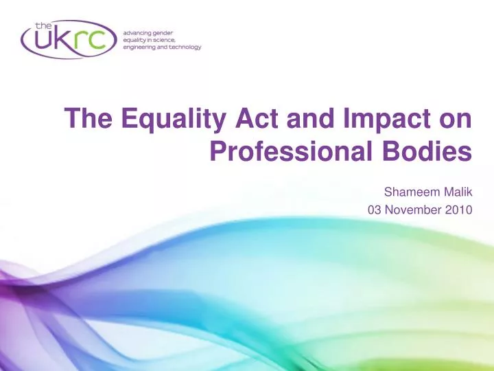 the equality act and impact on professional bodies