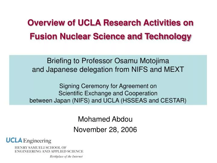 overview of ucla research activities on fusion nuclear science and technology