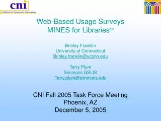 Web-Based Usage Surveys MINES for Libraries TM
